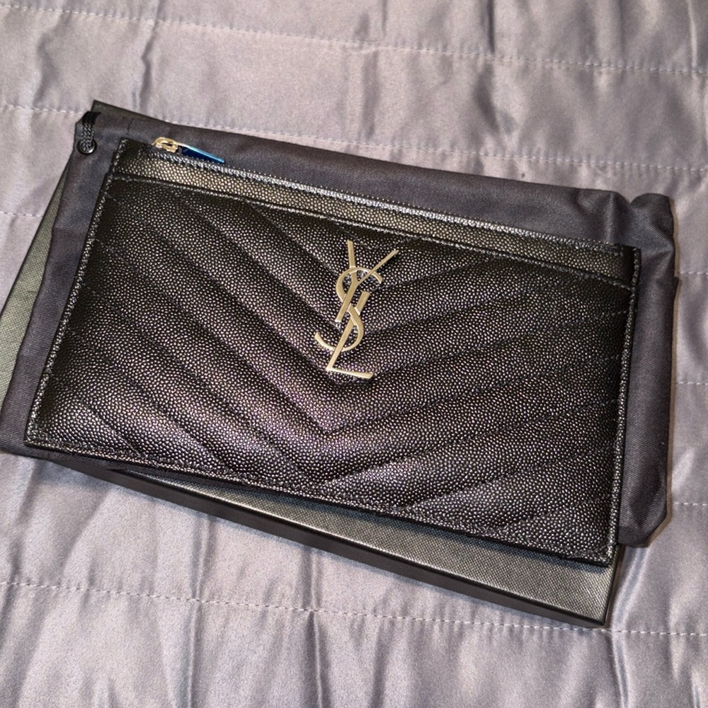 Saint Laurent Monogram Matelassé Leather Pouch - Picture 4 of 6